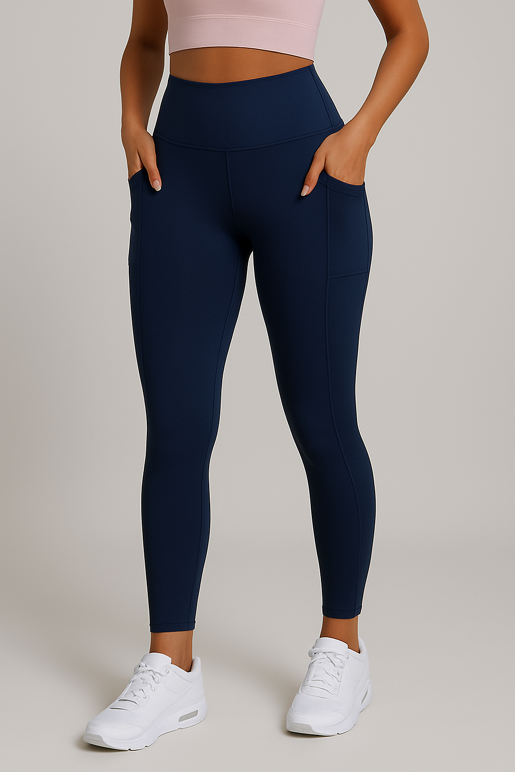 Legging sport femme taille haute avec poches latérales