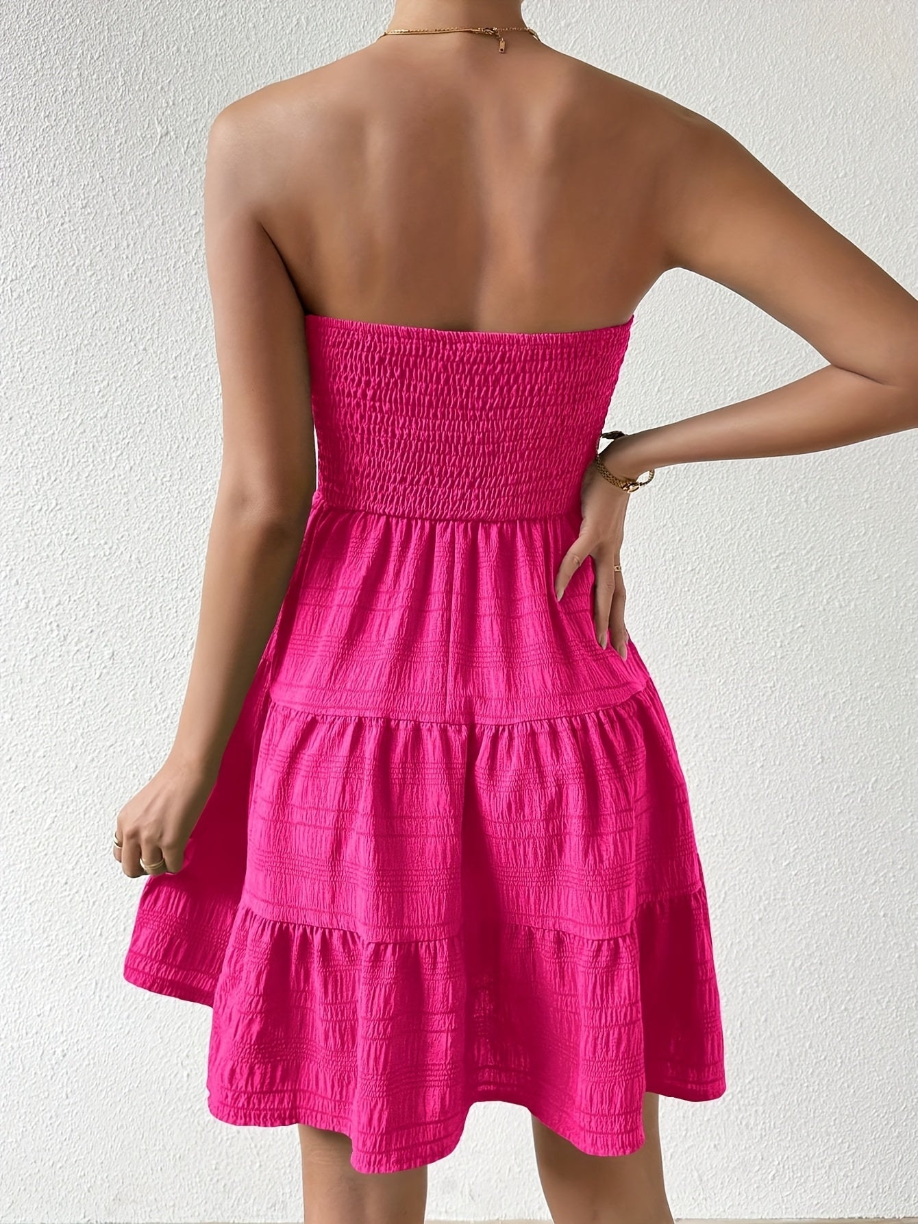 Robe bustier été femme smockée fluide