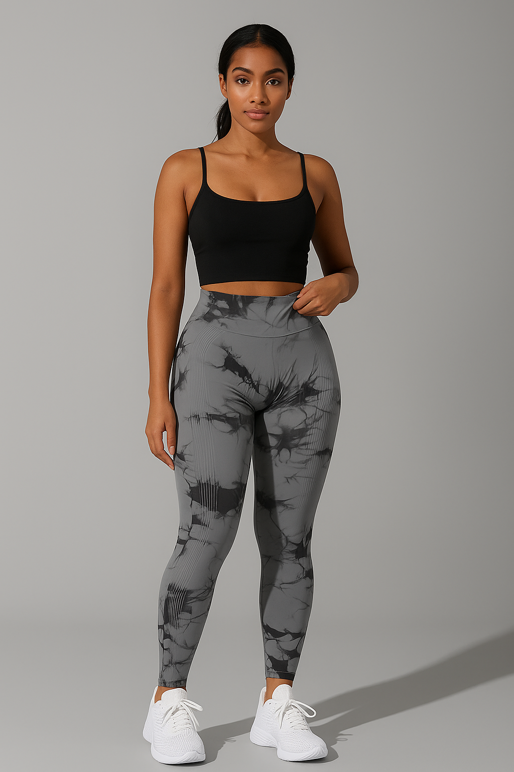 Leggings Push up imprimé marbré taille haute femme