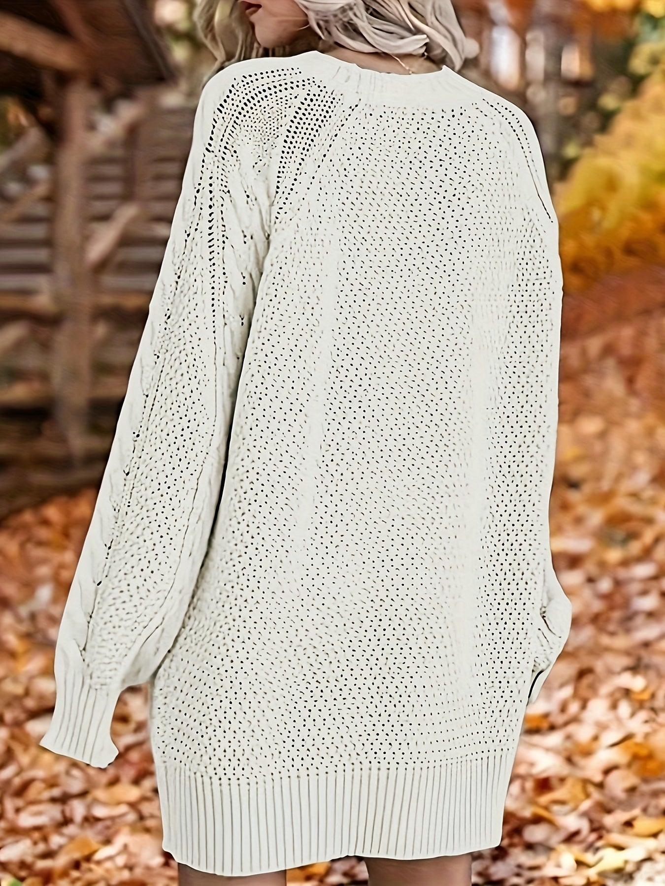 Robe pull grosse maille torsadée oversize femme