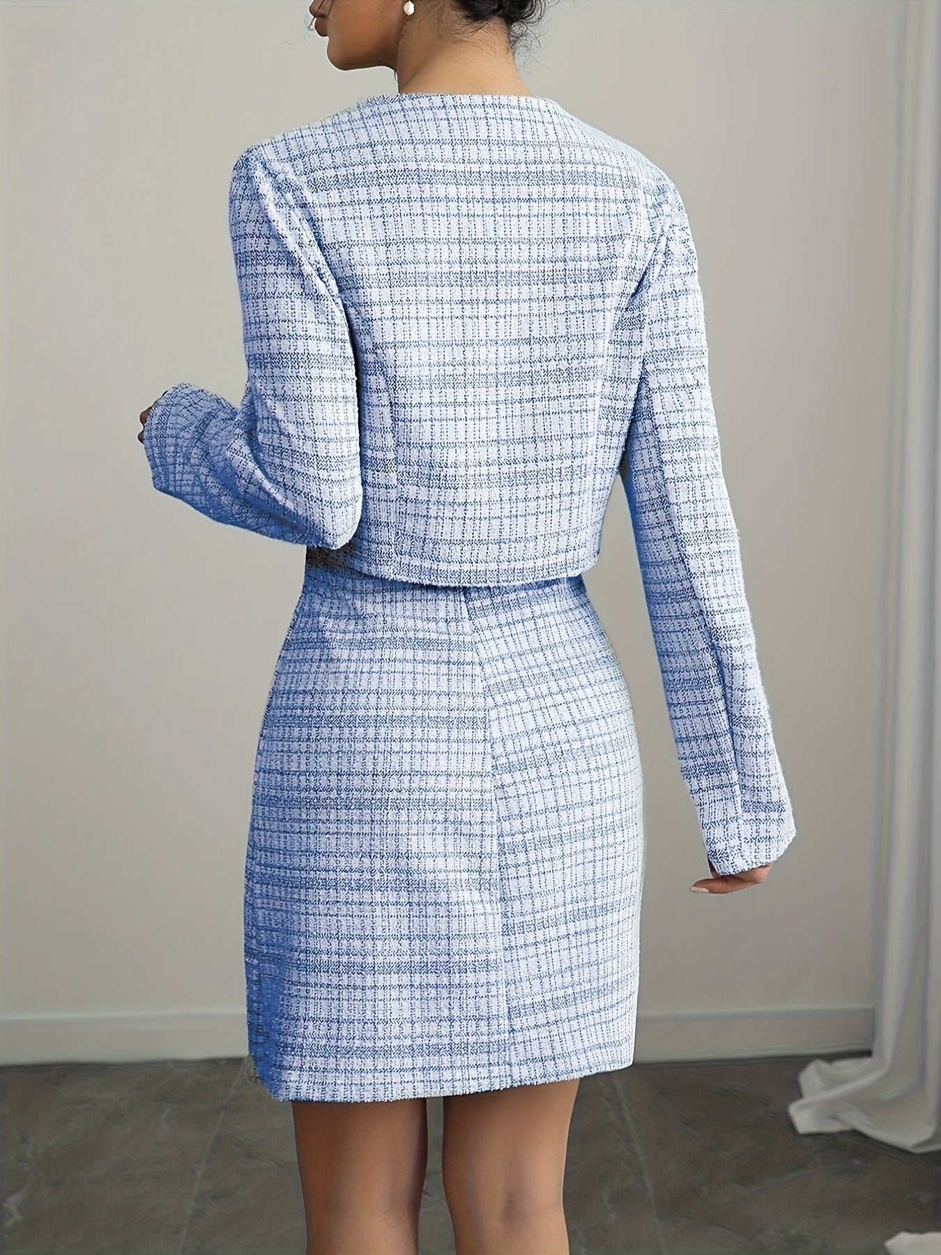 Robe blazer tweed femme avec veste assortie