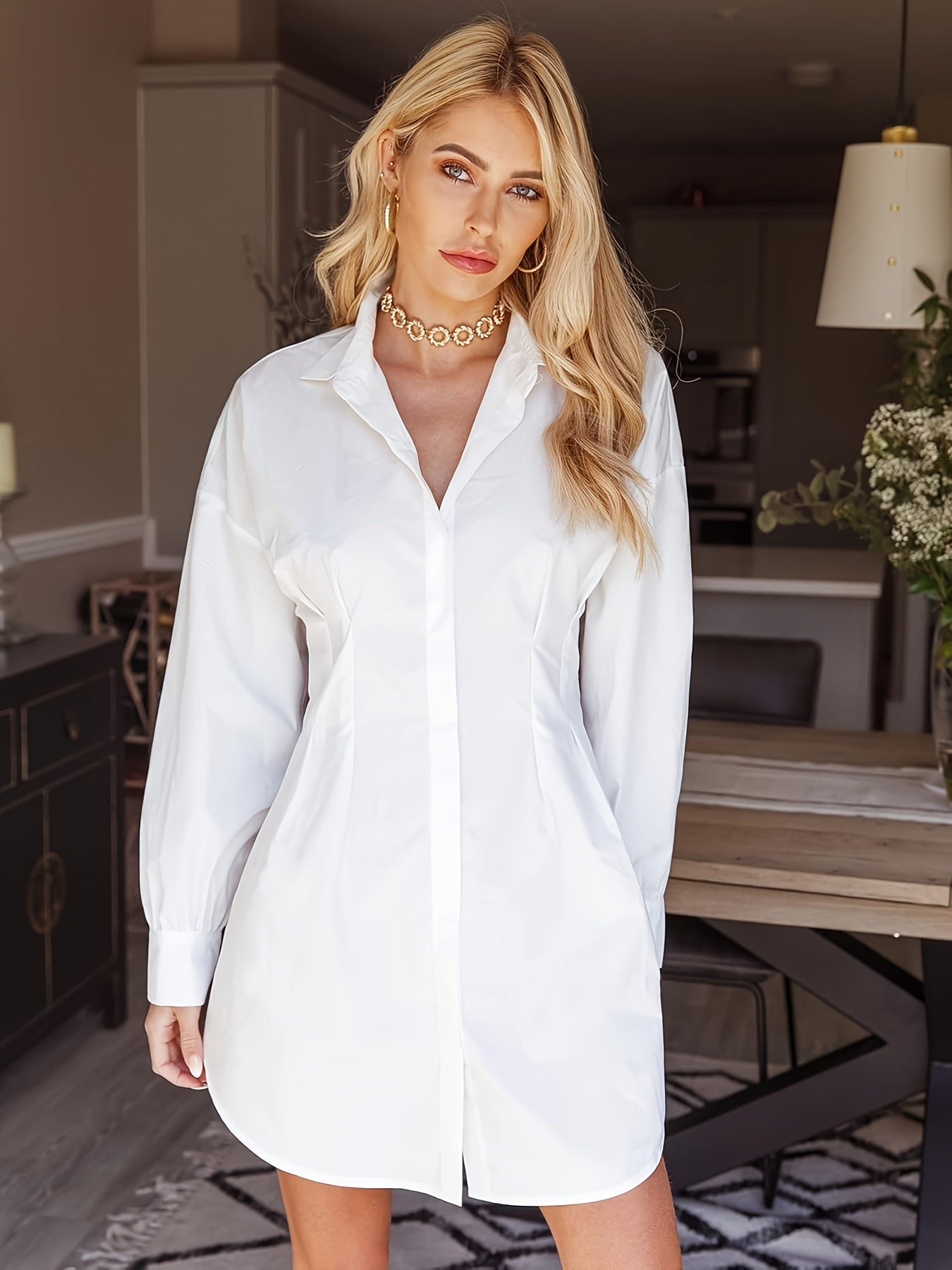 Robe chemise cintrée femme