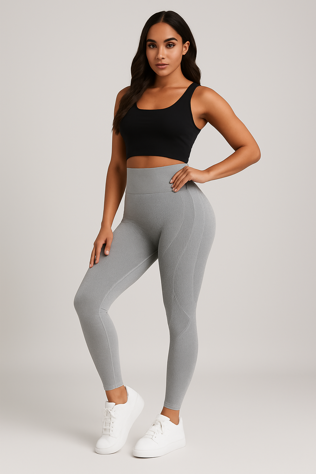 Legging de sport sculptant anti-cellulite en suédine stretch