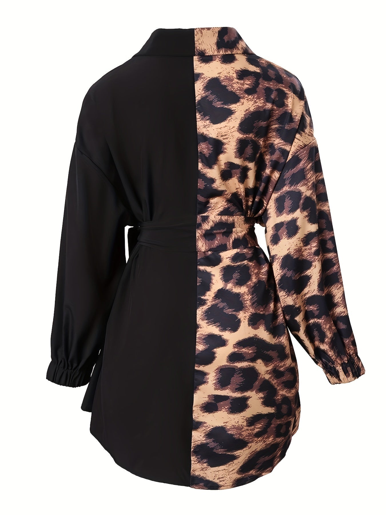 Robe chemise portefeuille imprimé léopard femme