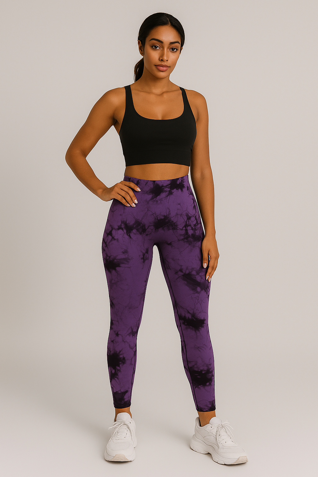 Leggings Push up imprimé marbré taille haute femme