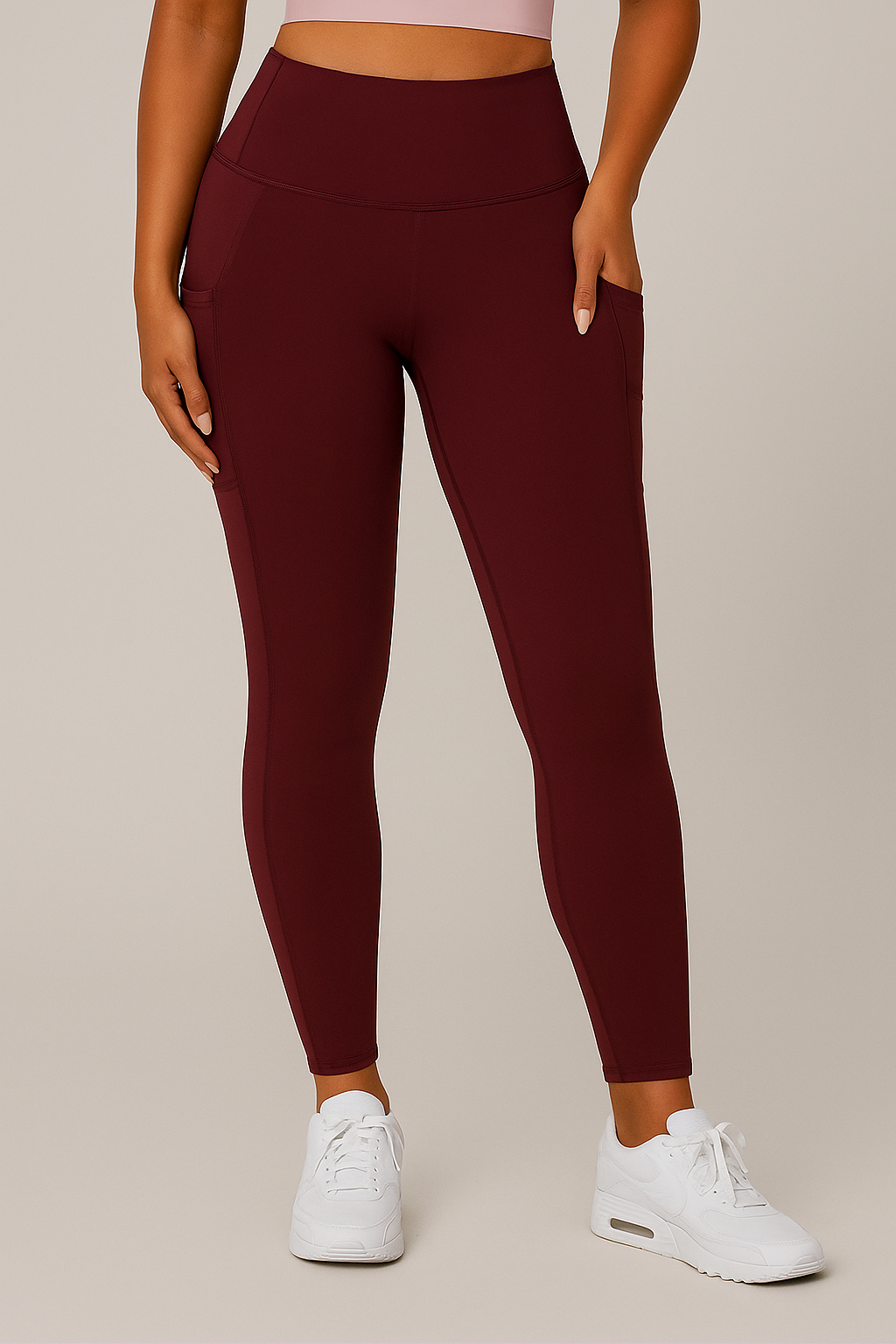 Legging sport femme taille haute avec poches latérales