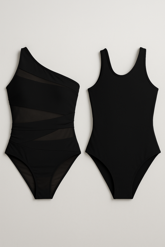 Maillot de bain 1 pièce asymétrique femme voile gainant
