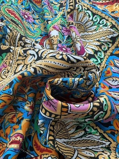 Robe longue bohème fluide femme – imprimé patchwork d’été