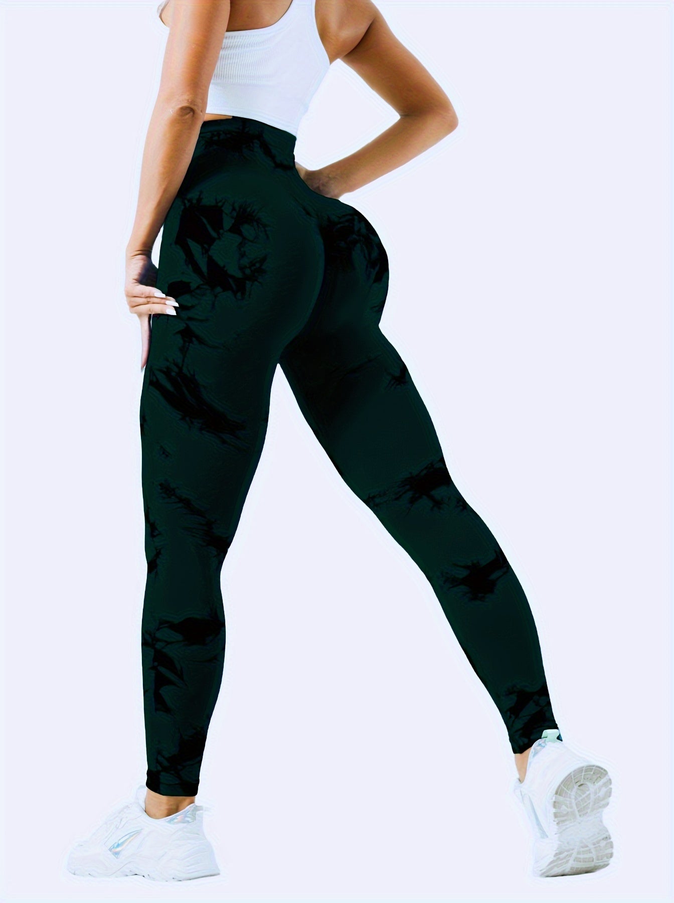 Legging anti-cellulite gainant motif marbré – Push-up sculptant et confortable