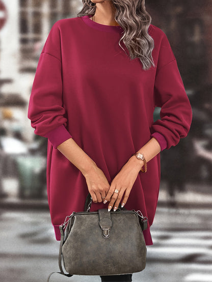 Robe pull sweat oversize femme manches longues