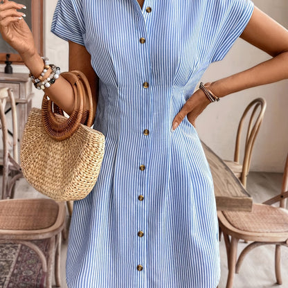 Robe chemise rayée ceinturée femme