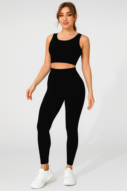 Ensemble legging push up femme avec brassière sans manches