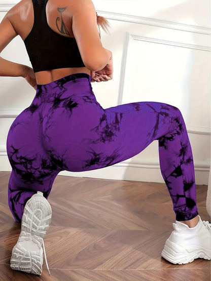 Leggings Push up imprimé marbré taille haute femme