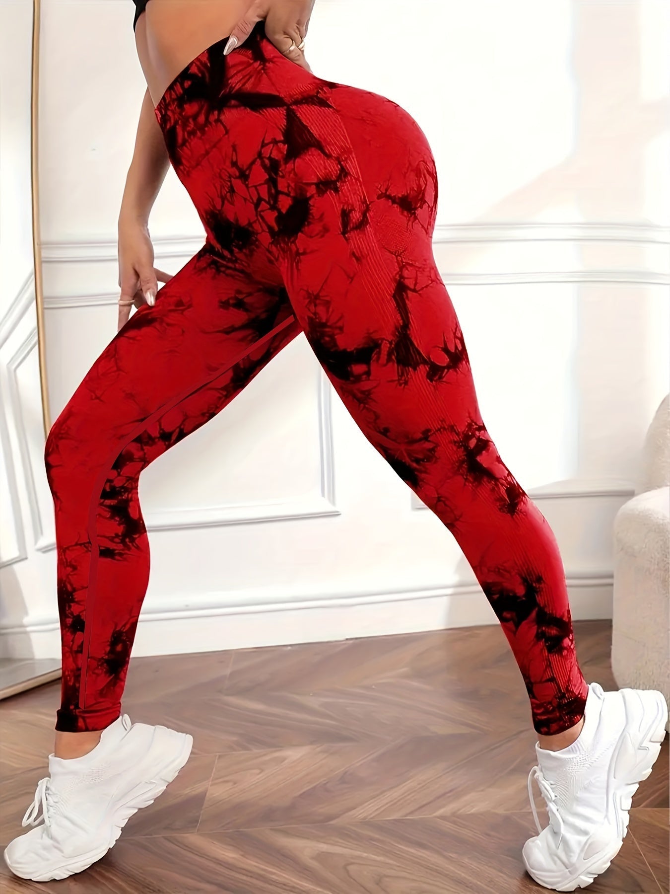 Leggings Push up imprimé marbré taille haute femme