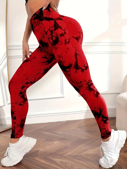 Leggings Push up imprimé marbré taille haute femme