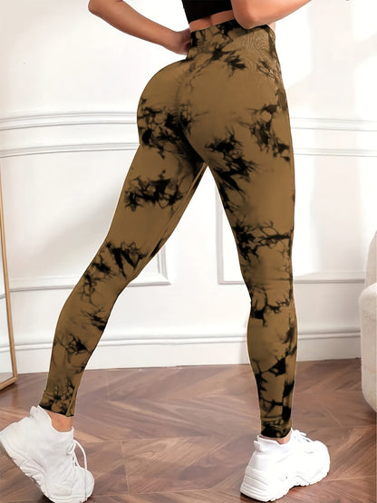 Leggings Push up imprimé marbré taille haute femme