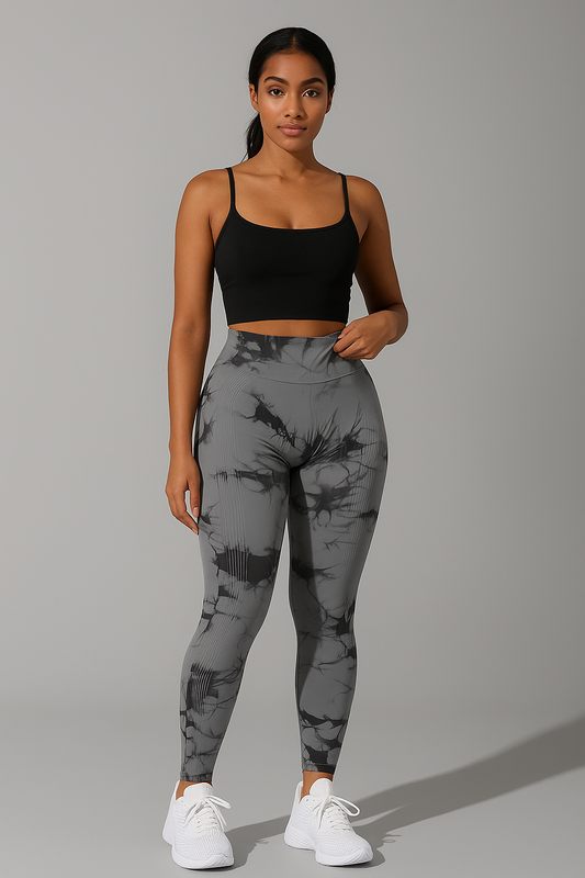 Leggings Push up imprimé marbré taille haute femme