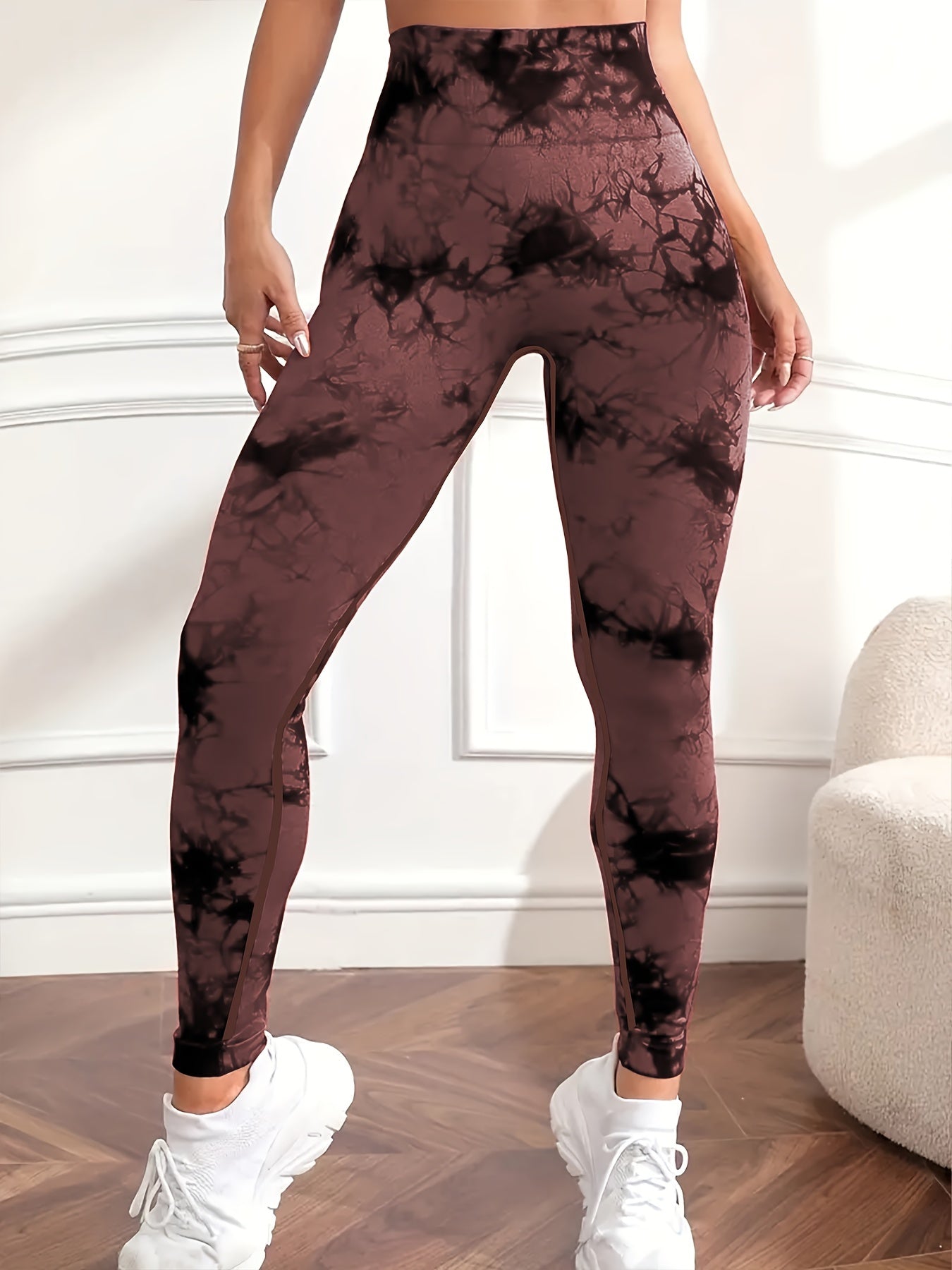 Leggings Push up imprimé marbré taille haute femme