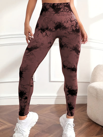 Leggings Push up imprimé marbré taille haute femme