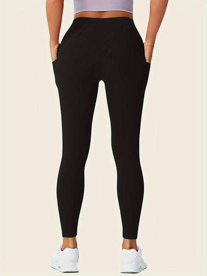 Legging sport femme taille haute avec poches latérales