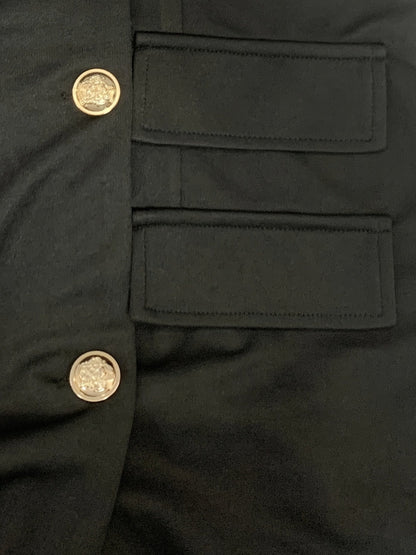 Robe blazer noire femme à boutons dorés chic