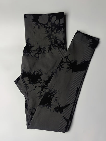Legging anti-cellulite gainant motif marbré – Push-up sculptant et confortable