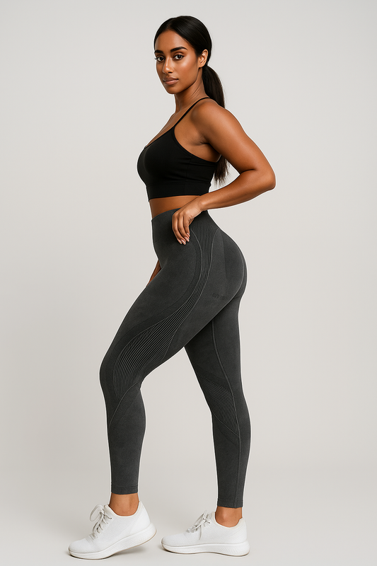Legging de sport sculptant anti-cellulite en suédine stretch