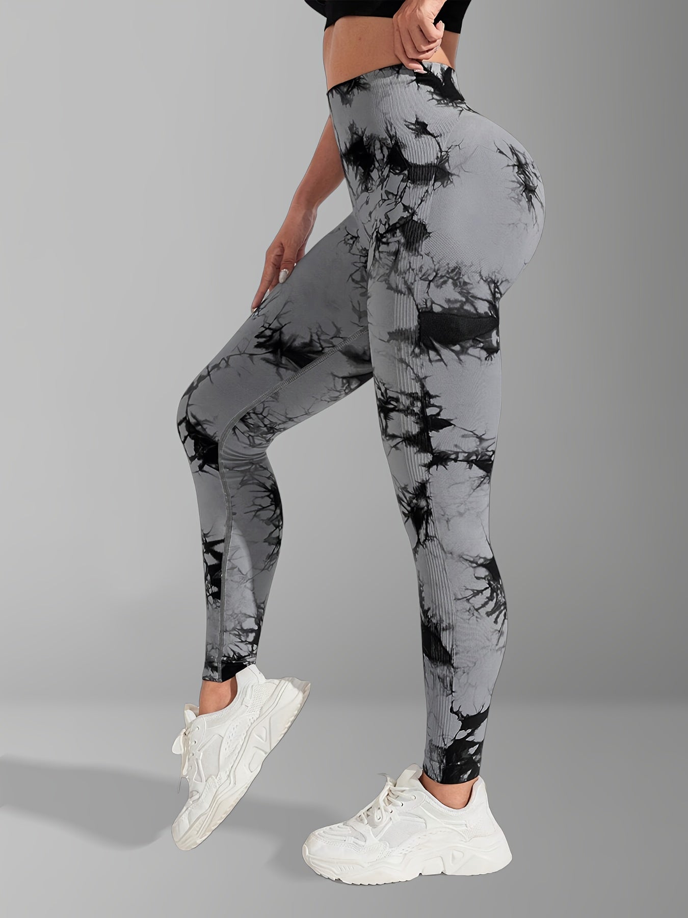 Legging push up femme effet tie and dye taille haute