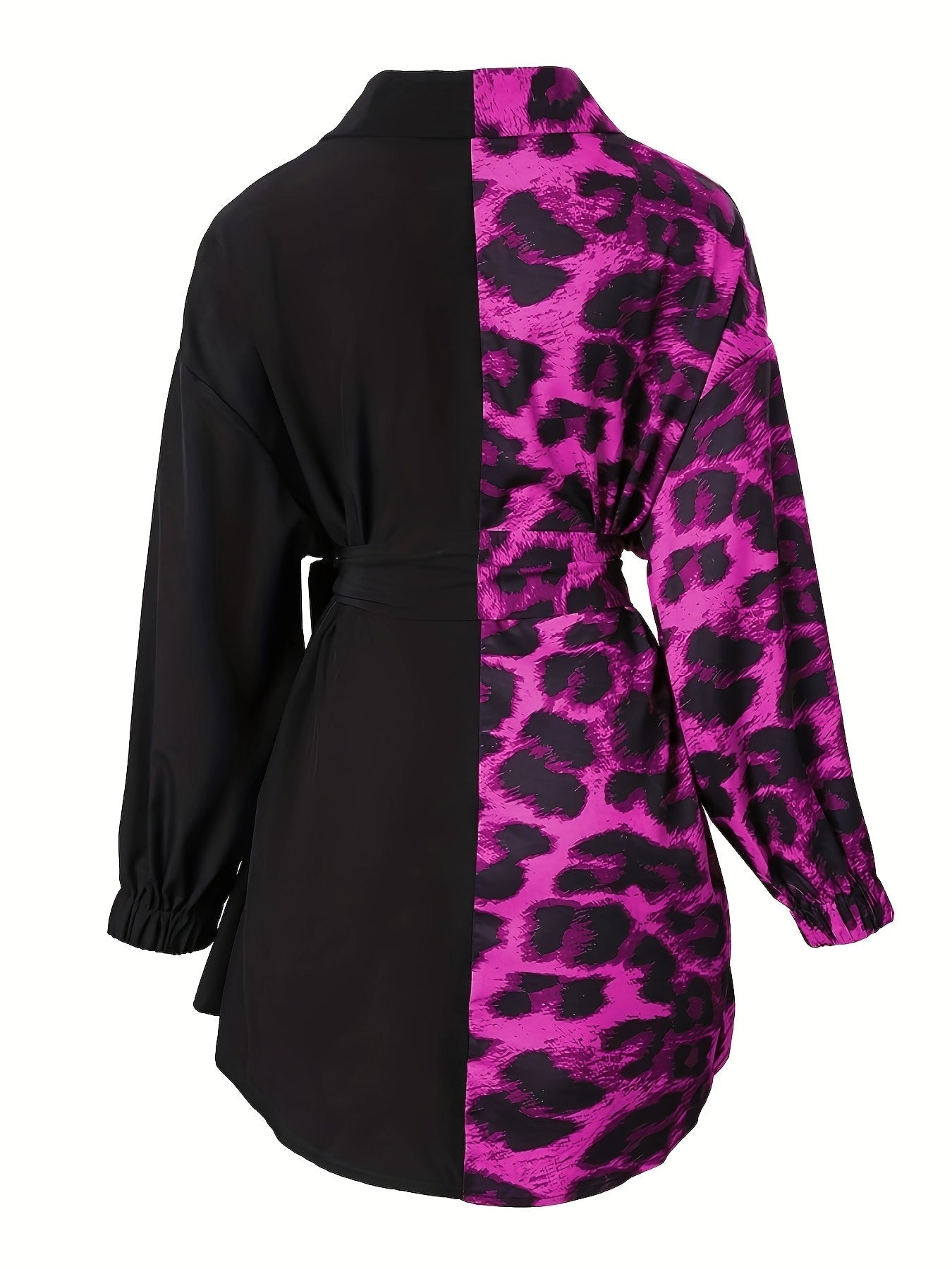 Robe chemise portefeuille imprimé léopard femme