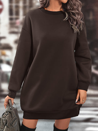Robe pull sweat oversize femme manches longues