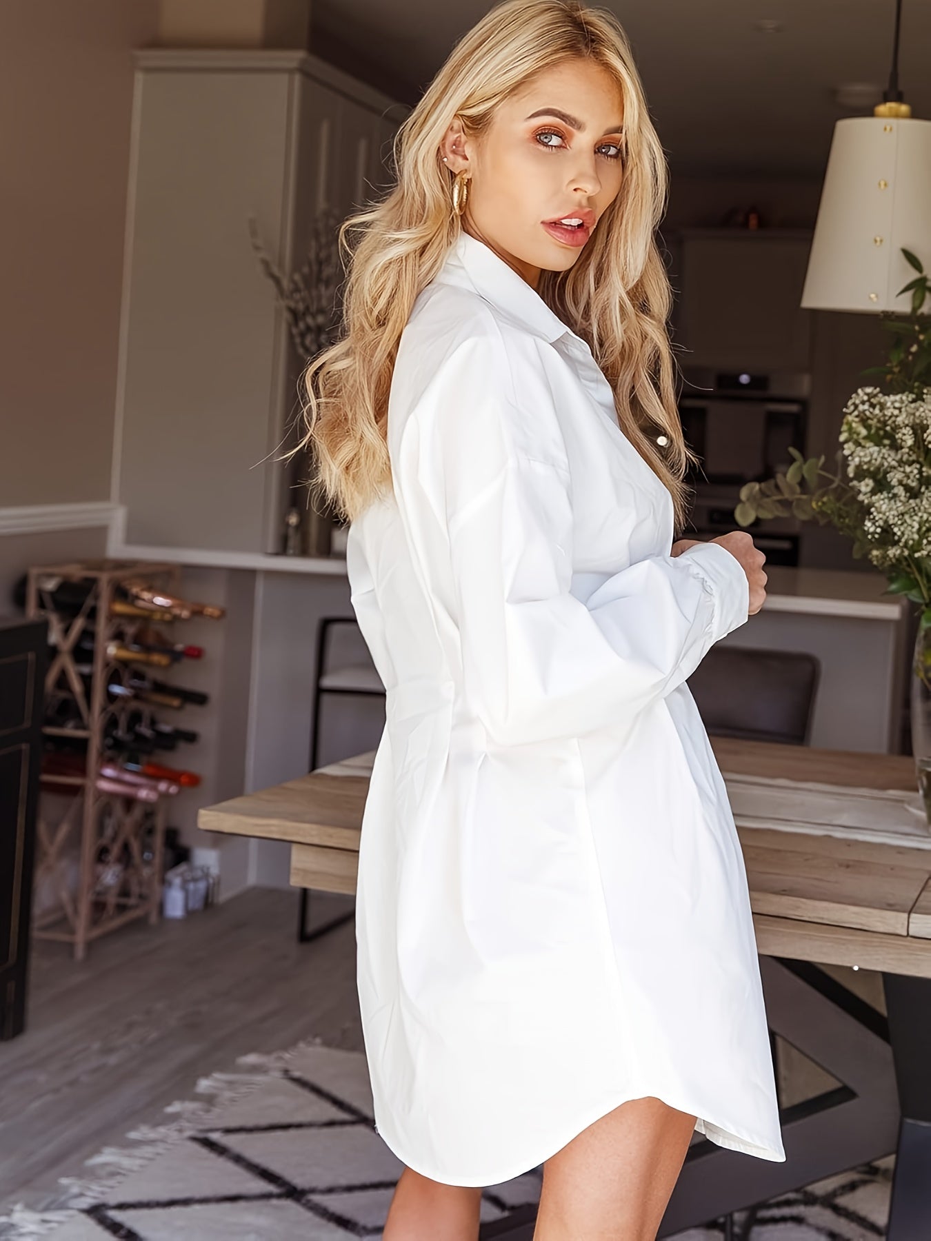 Robe chemise cintrée femme