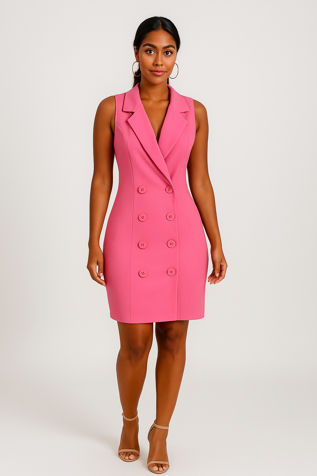 Robe blazer sans manches femme coupe droite élégante