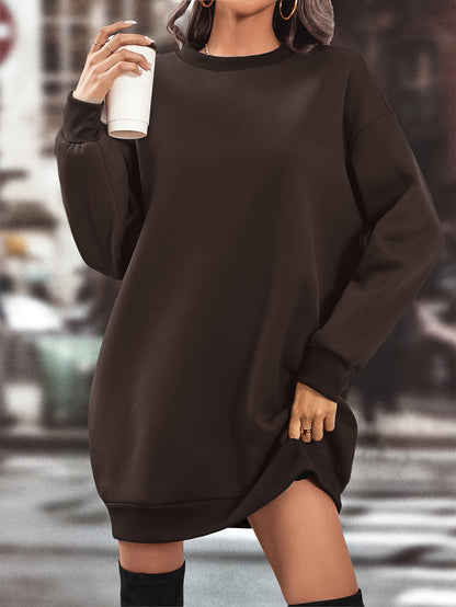 Robe pull sweat oversize femme manches longues