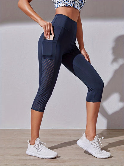 Legging de sport court taille haute avec poche latérale