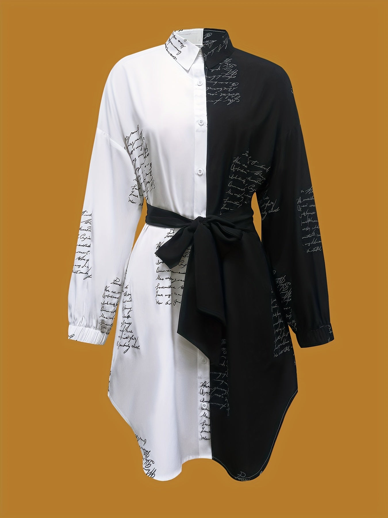 Robe chemise imprimé bicolore femme