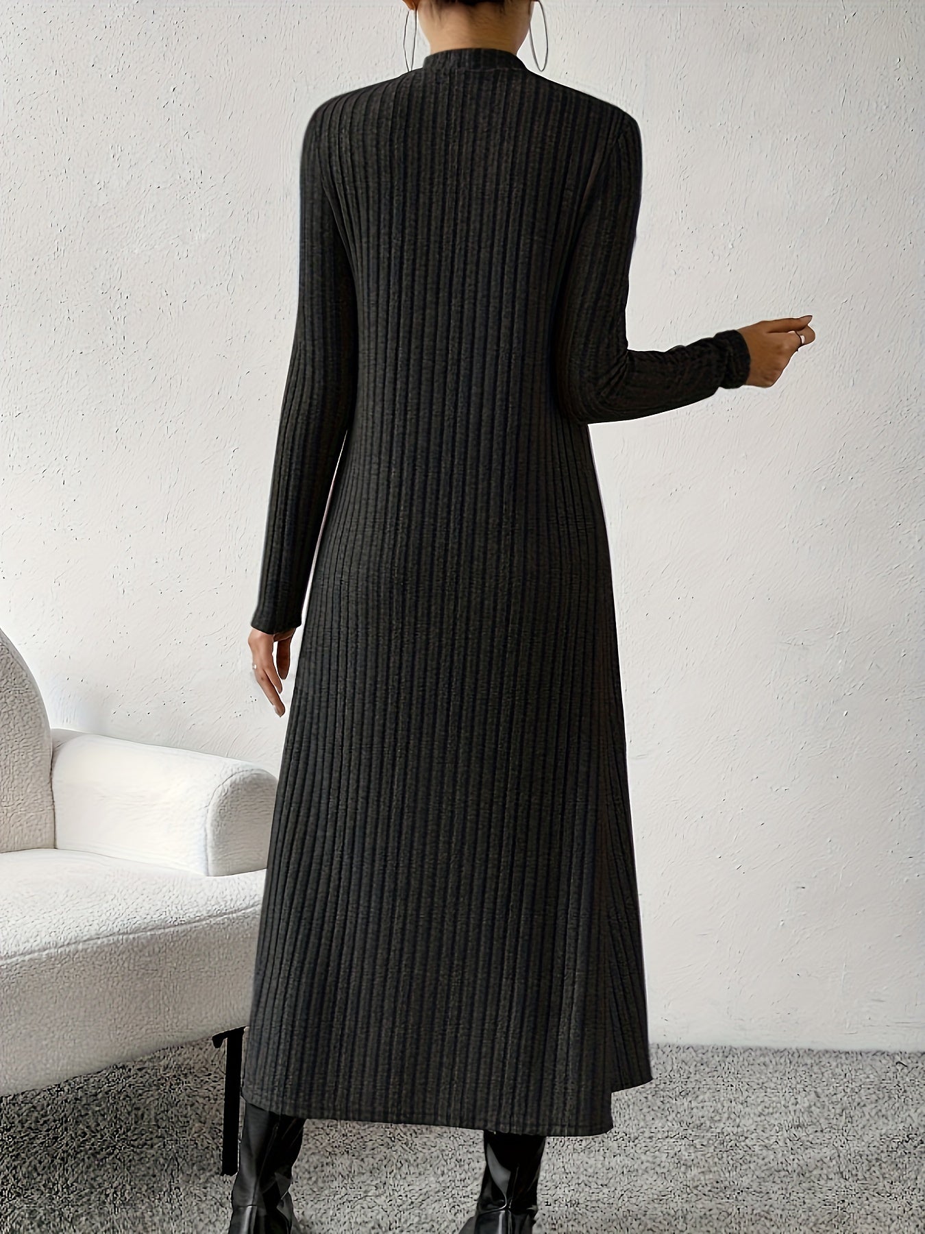 Robe blazer noire asymétrique côtelée femme