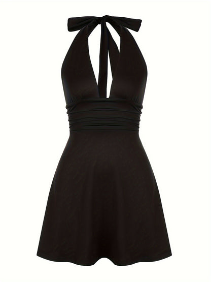 Robe courte halter femme dos nu