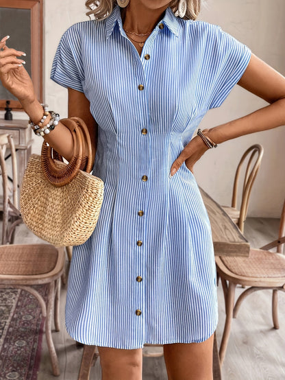 Robe chemise rayée ceinturée femme