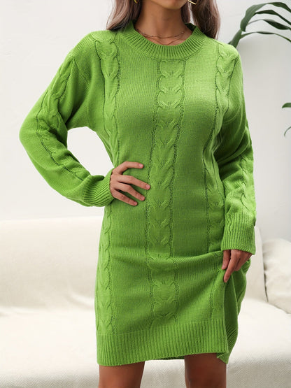 Robe pull torsadée femme coupe droite col rond