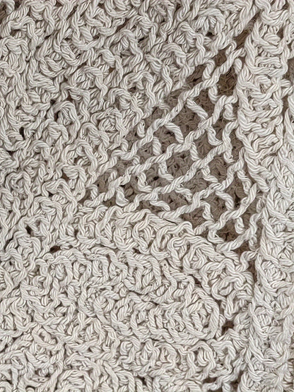 Top en maille crochet femme manches longues boutonné