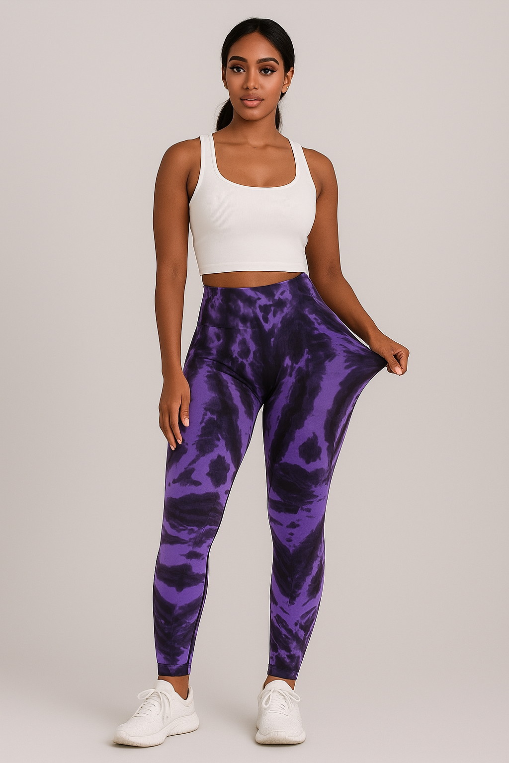 Legging push up femme imprimé tie and dye effet galbant