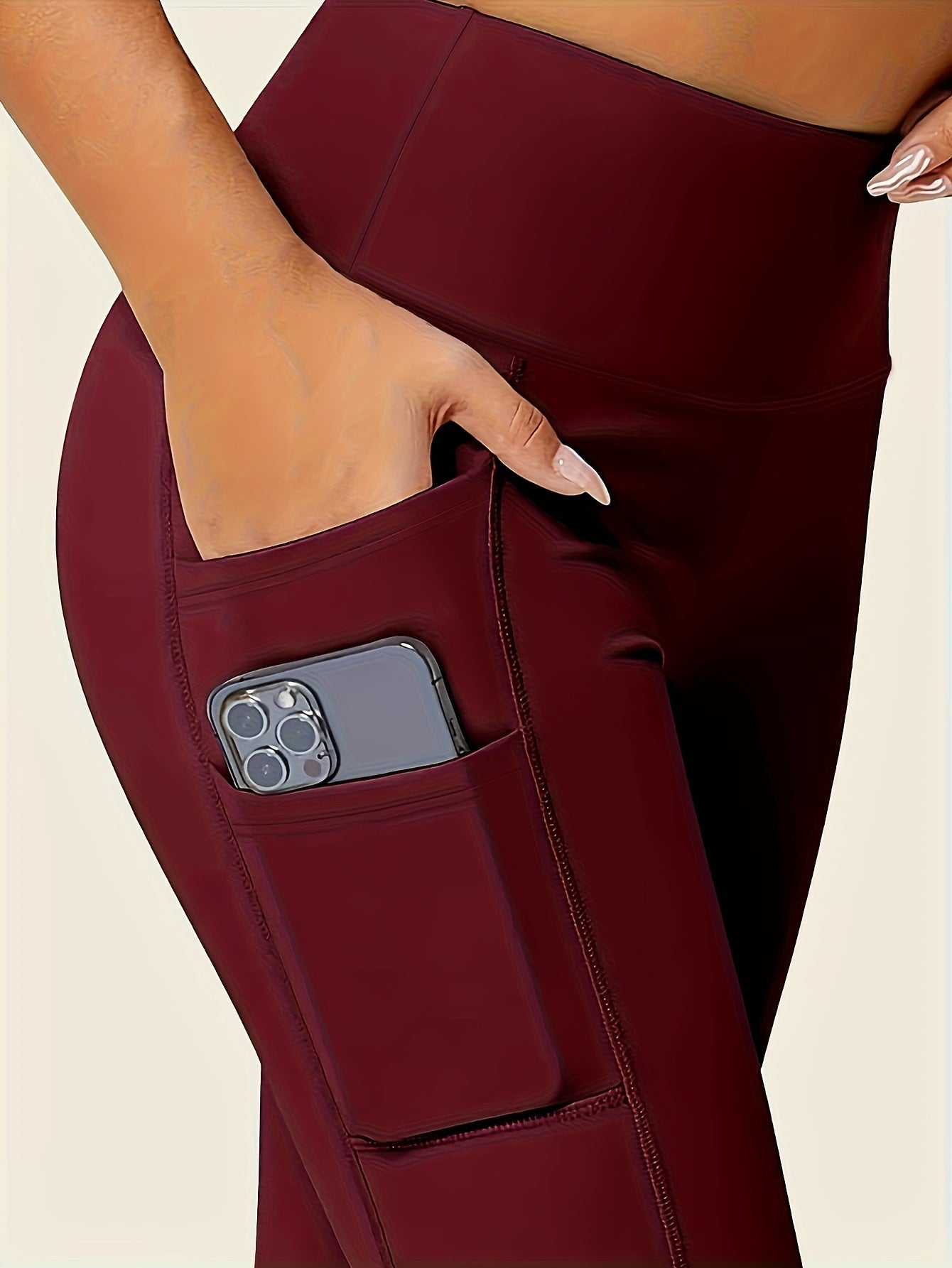 Legging sport femme taille haute avec poches latérales