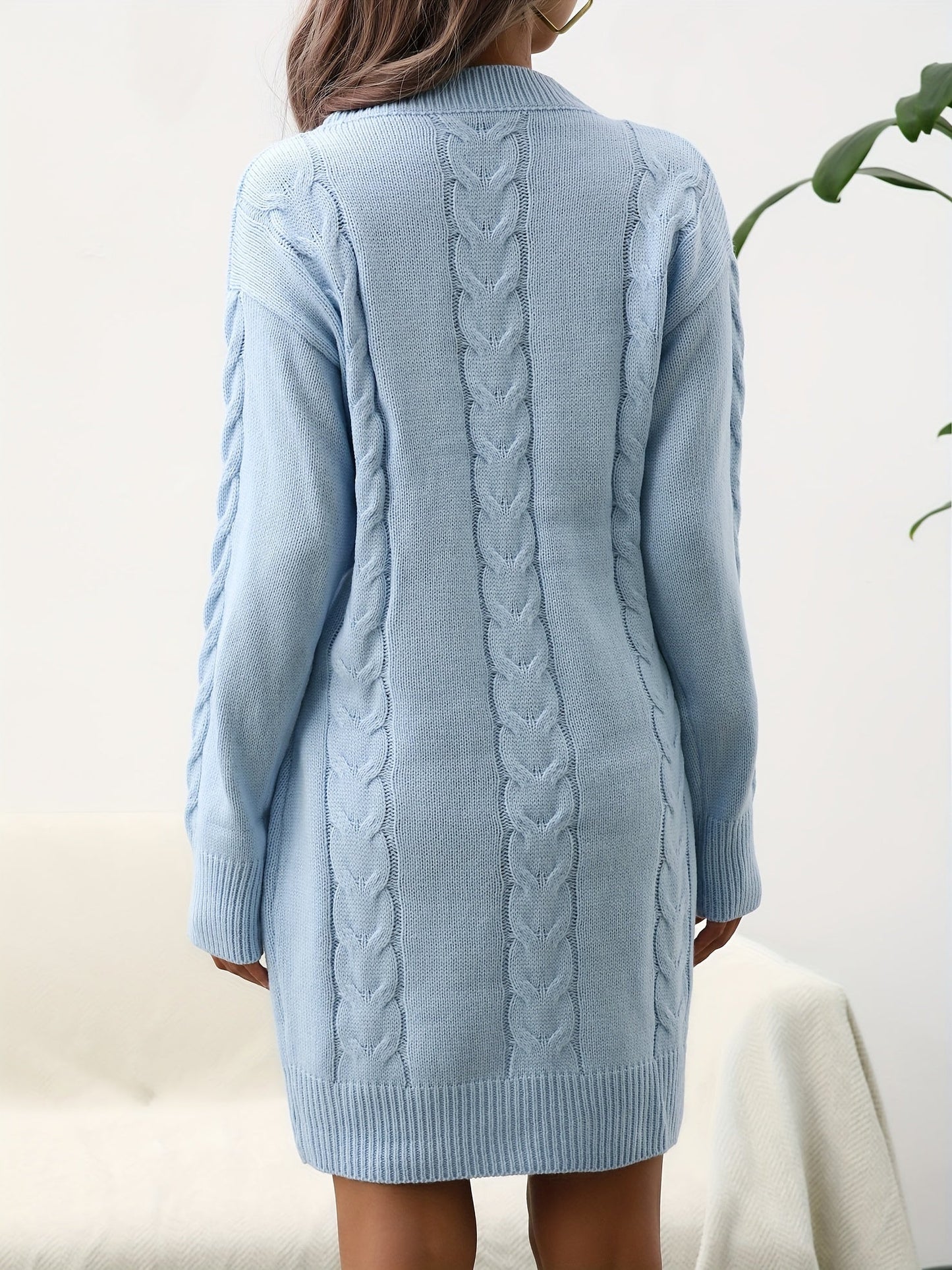 Robe pull torsadée femme coupe droite col rond