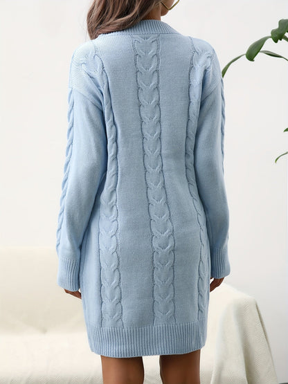 Robe pull torsadée femme coupe droite col rond