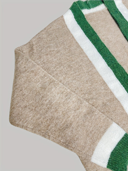 Gilet long chaud femme maille épaisse avec poches