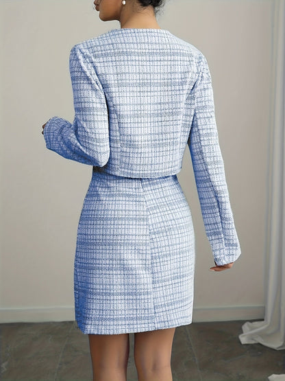 Robe blazer tweed femme avec veste assortie