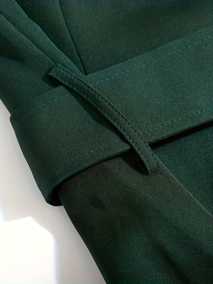 Robe blazer verte femme manches transparentes