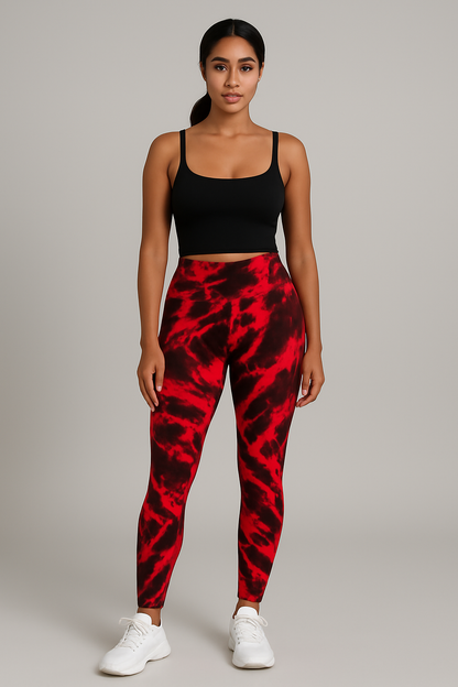 Legging push up femme imprimé tie and dye effet galbant