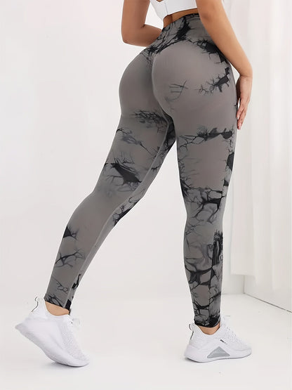 Leggings Push up imprimé marbré taille haute femme