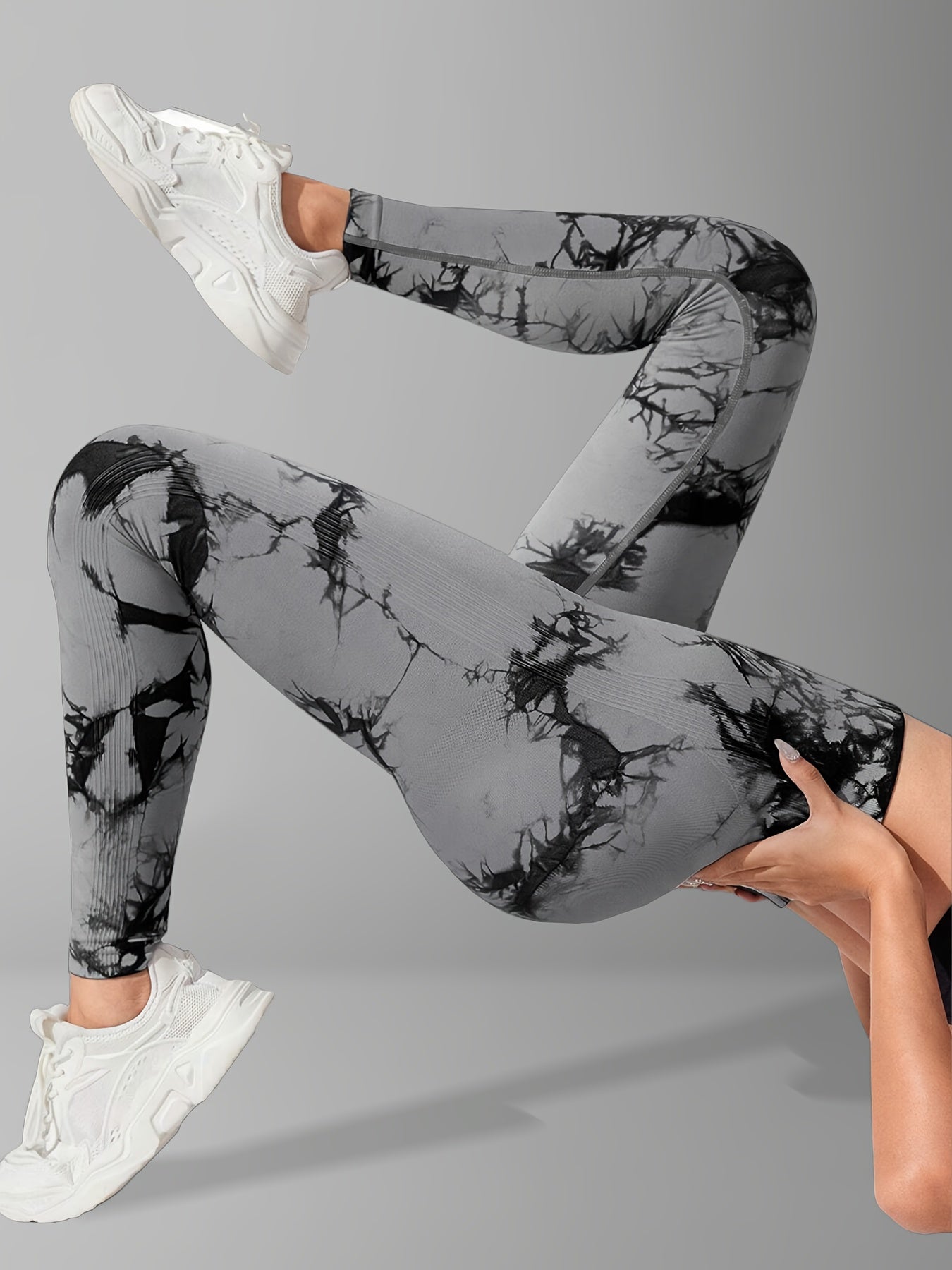 Legging push up femme effet tie and dye taille haute